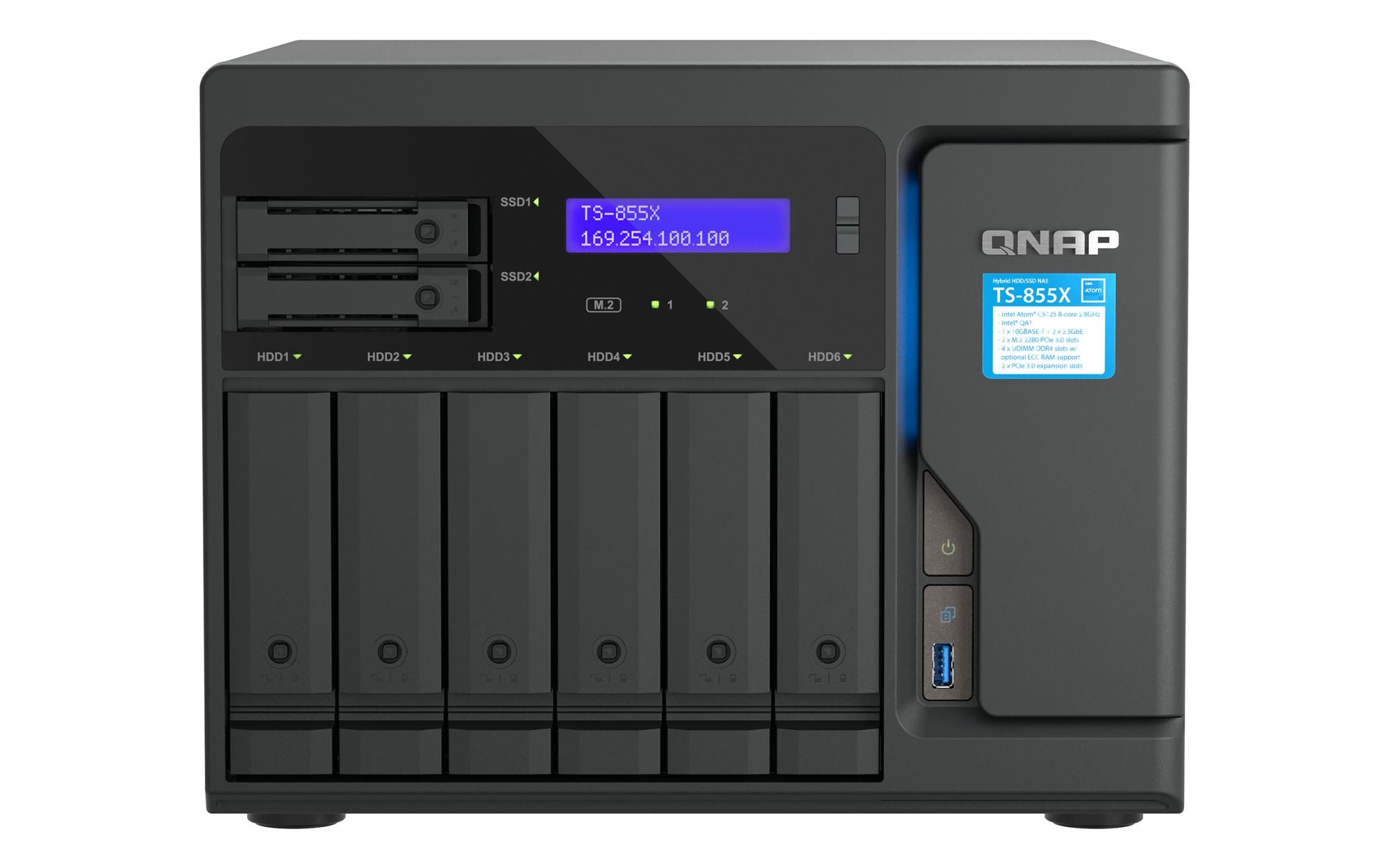 8-Bay NAS Intel Atom C5125 8GB RAM