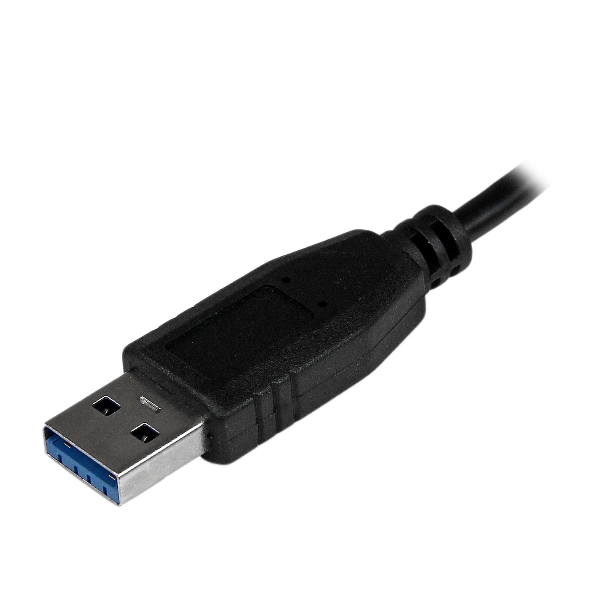 Portable 4 Port Mini USB 3.0 Hub - Black