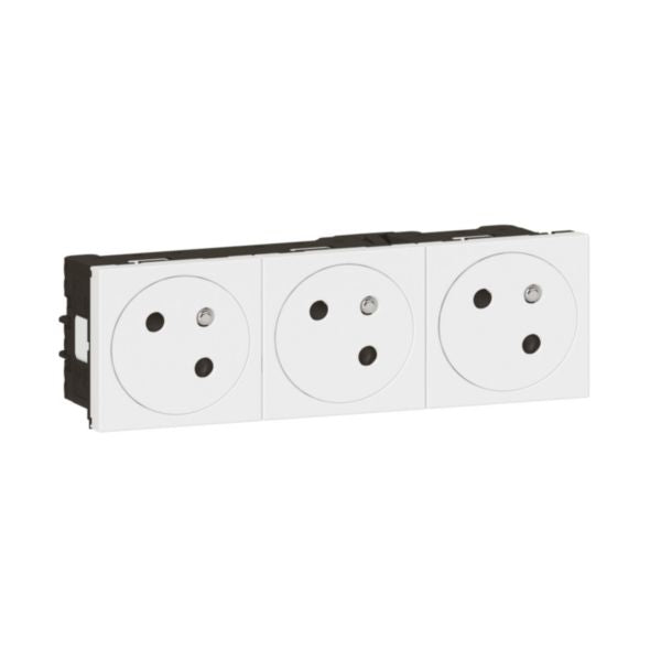 LEGRAND Prise secteur Mosaic triple 45x45 45° 10/16 A