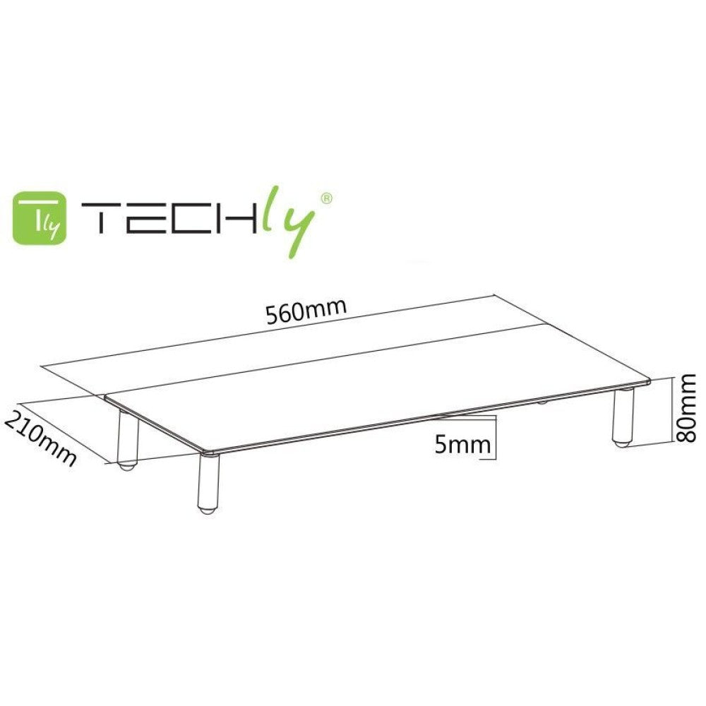 Techly ICA-MS 461 Support de moniteur pour bureau en verre