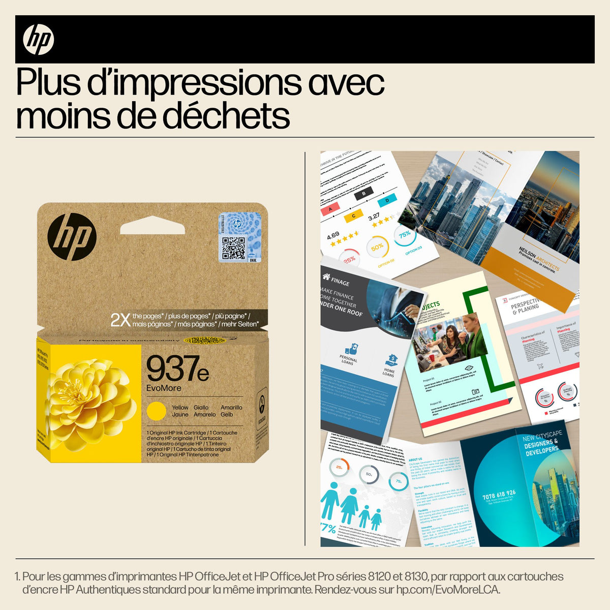 HP 937e EvoMore Yellow Original Ink Cartridge cartouche d'encre 1 piece(s) Rendement élevé (XL)