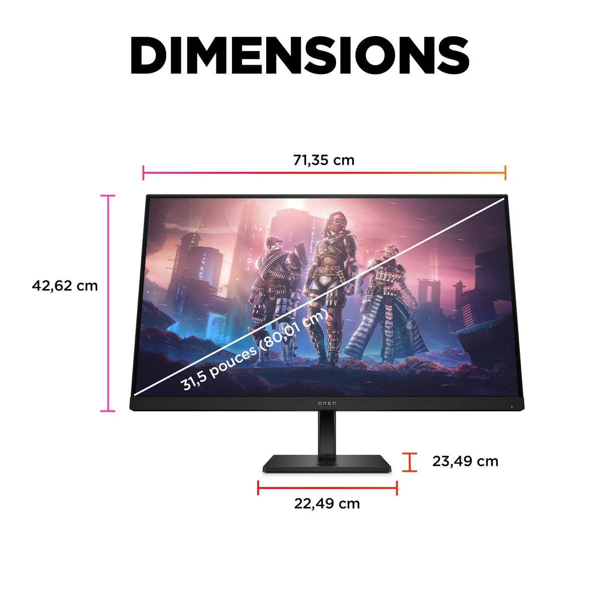 "OMEN by HP 31.5 inch QHD 165Hz Gaming Monitor - OMEN 32q écran plat de PC 80 cm (31.5"") 2560 x 1440 pixels Quad HD LCD Noir"