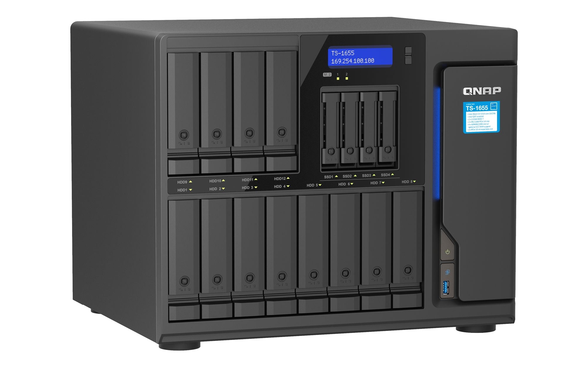 16-Bay NAS IntelAtomC5125 8GB DDR4 2.5Gb