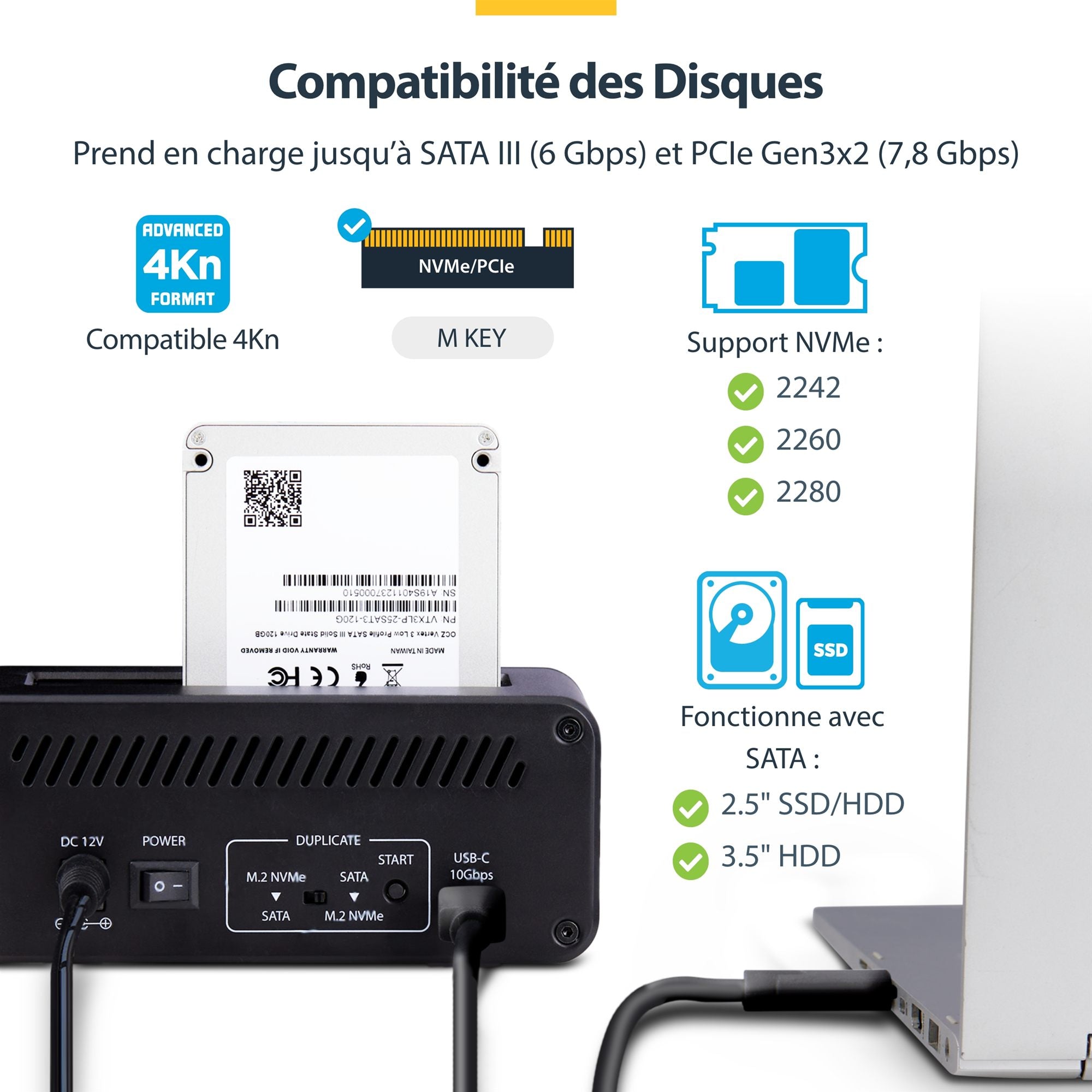 M.2 NVMe to 2.5/3.5" SATA Duplicator