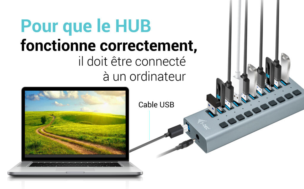 I-TEC USB 3.0 Charging HUB 10port port with external power adapter 48W 10x USB charging port for Tablets Notebooks Ultrabooks PC