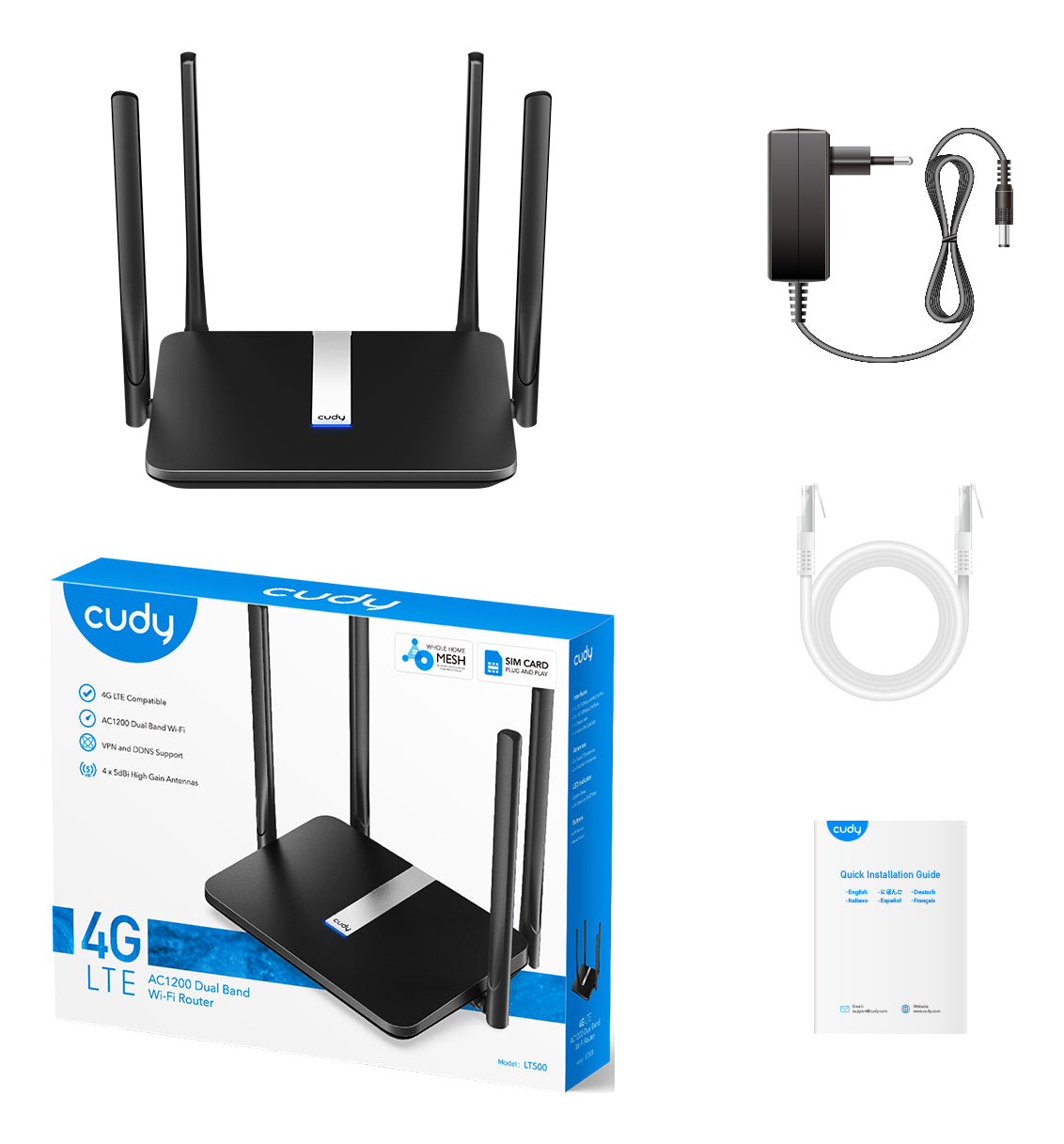 Cudy LT500 AC1200 Wi-Fi Mesh 4G LTE Cat4 Router