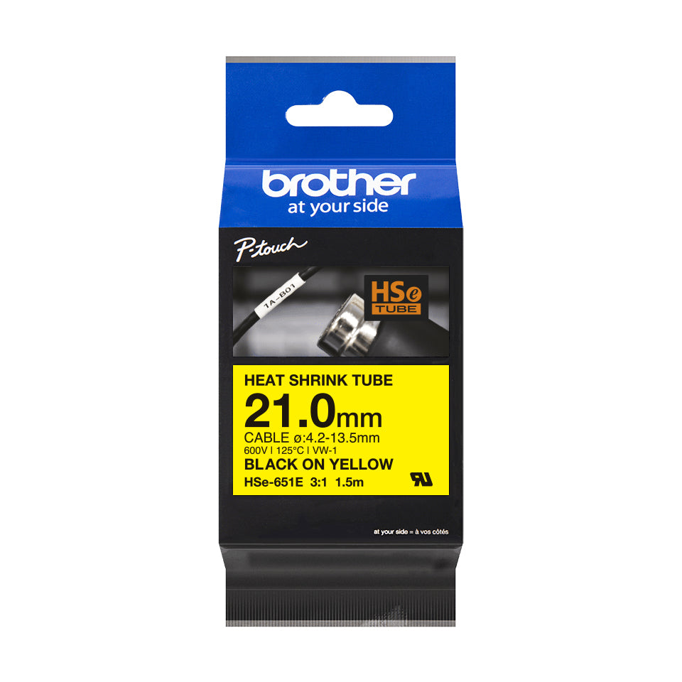 21.0MM BLACK ON YELLOW HEAT SHRINK TAPE