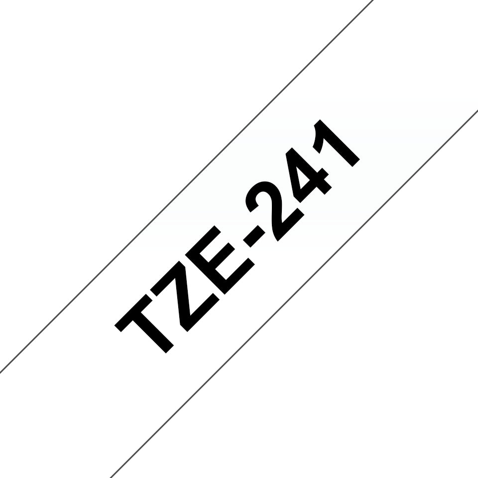 BROTHER P-TOUCH TZE-241 noir sur blanc 18mm pièce