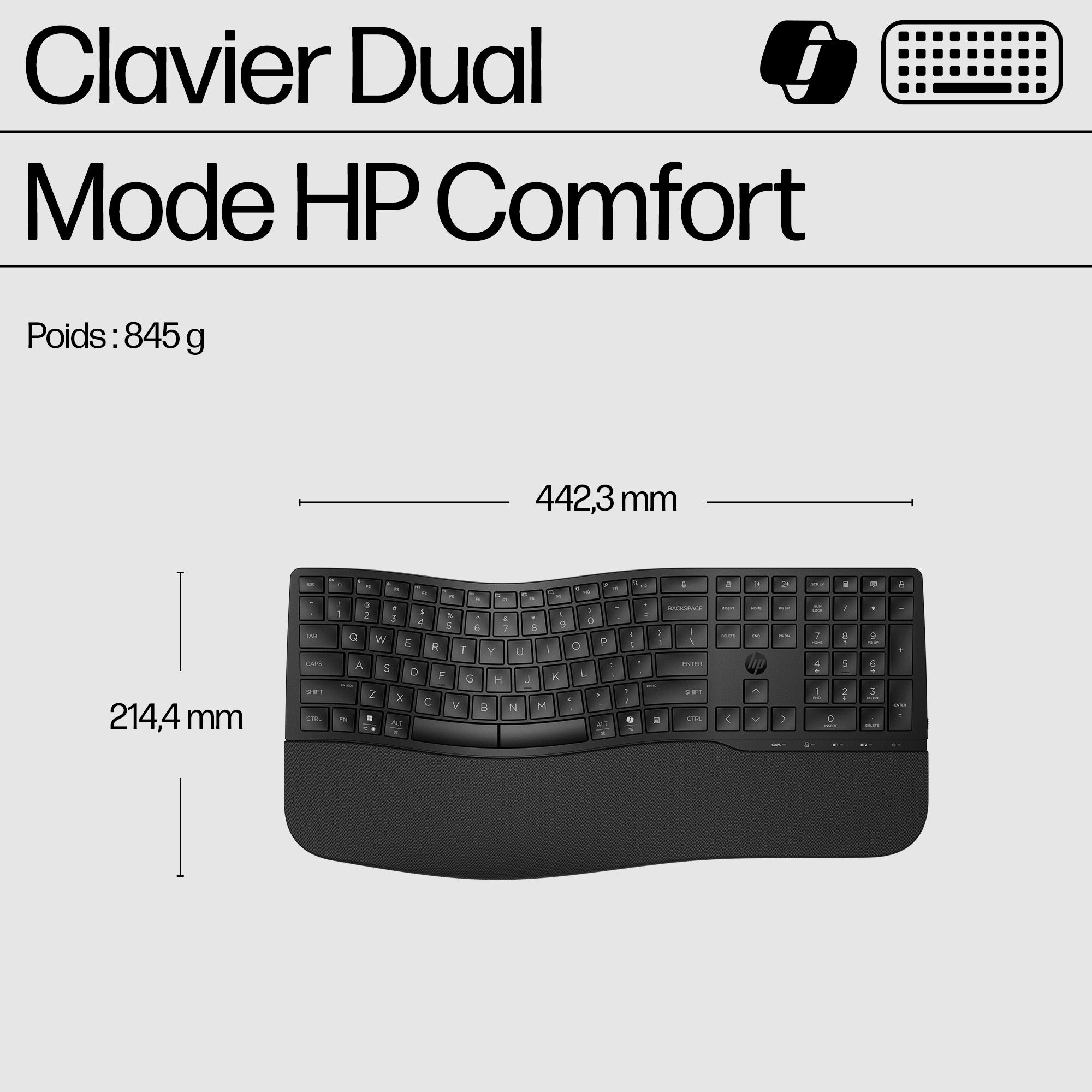 HP 685 Comfort Dual-Mode Keyboard (FR)