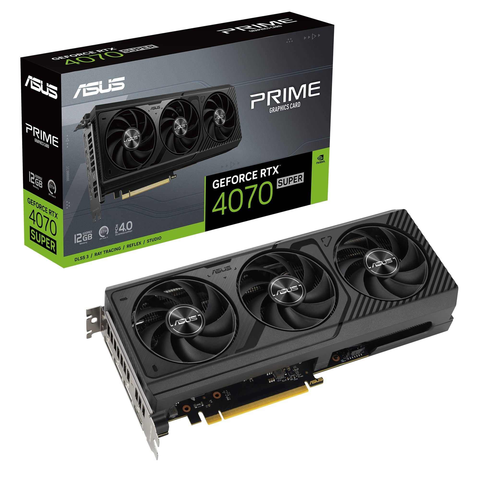 ASUS PRIME-RTX4070S-12G RTX 4070 SUPER 12Go GDDR6X 1xHDMI 2.1a 3xDP 1.4a