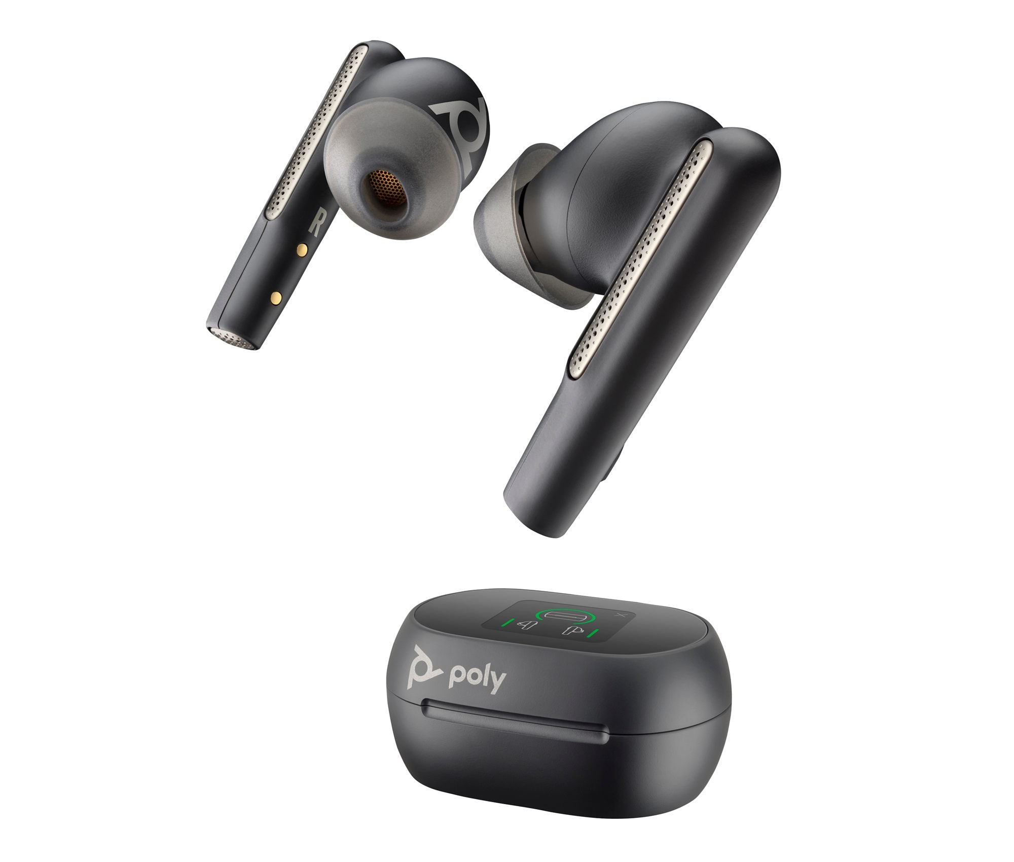HP Poly Voyager Free 60+ UC M Carbon Black Earbuds +BT700 USB-C Adapter +Touchscreen Charge Case Casque Sans fil Ecouteurs Appels/Musique USB Type-C Bluetooth