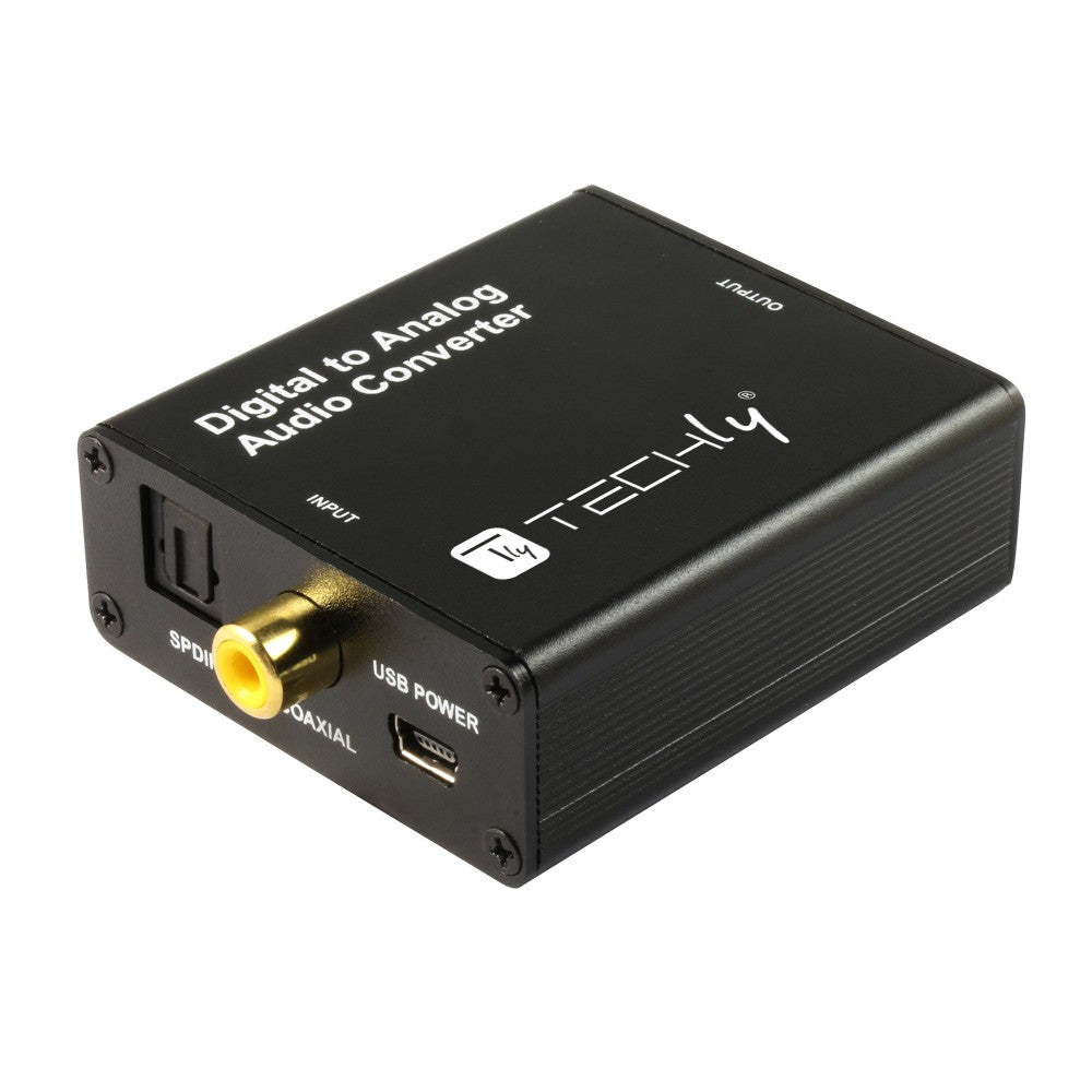 Techly IDATA SPDIF-9 Convertisseur DAC Digital SPDIF/Coaxial vers Analogique RCA/3.5mm