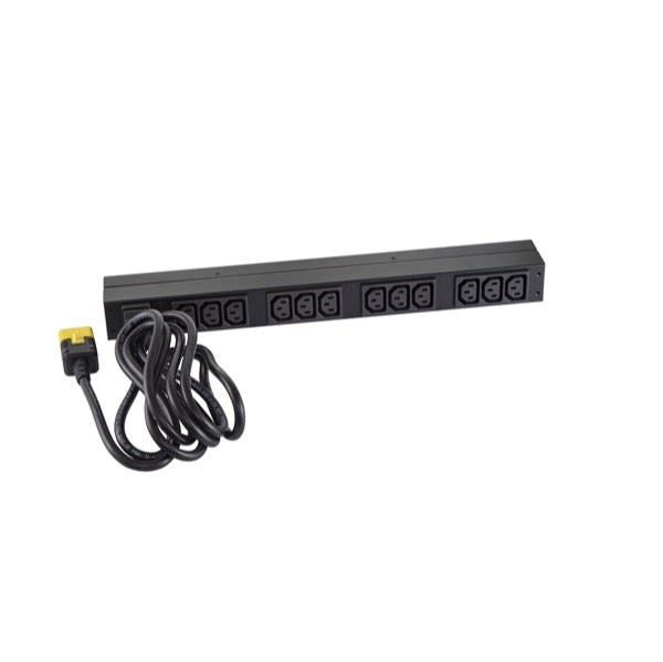 APC Basic Rack-Mount PDU Rack AC 208/230V input IEC 60320 C20 output connectors 12 power IEC 60320 C13 1U 19 2.49m cord BK