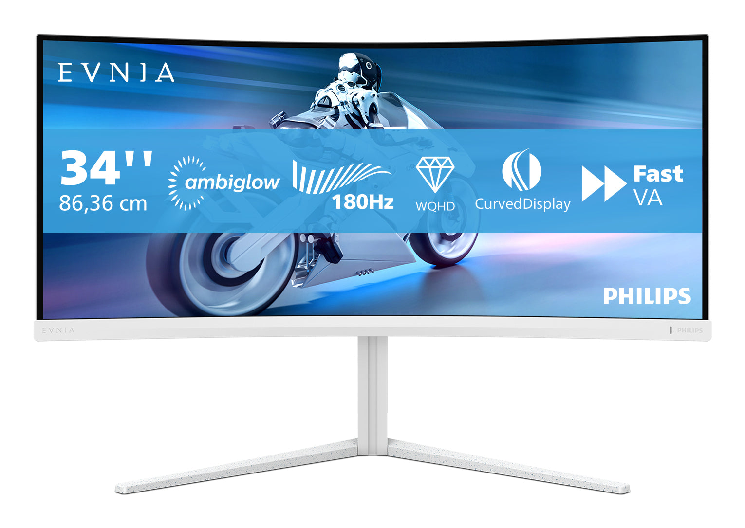 PHILIPS Evnia 5000 34M2C5501A - Ecran Gaming -  incurvé - 34" - 3440 x 1400 WQHD @ 180 Hz - 0.5 ms - VA - 300cd/m² - HDR400 - 2xHDMI