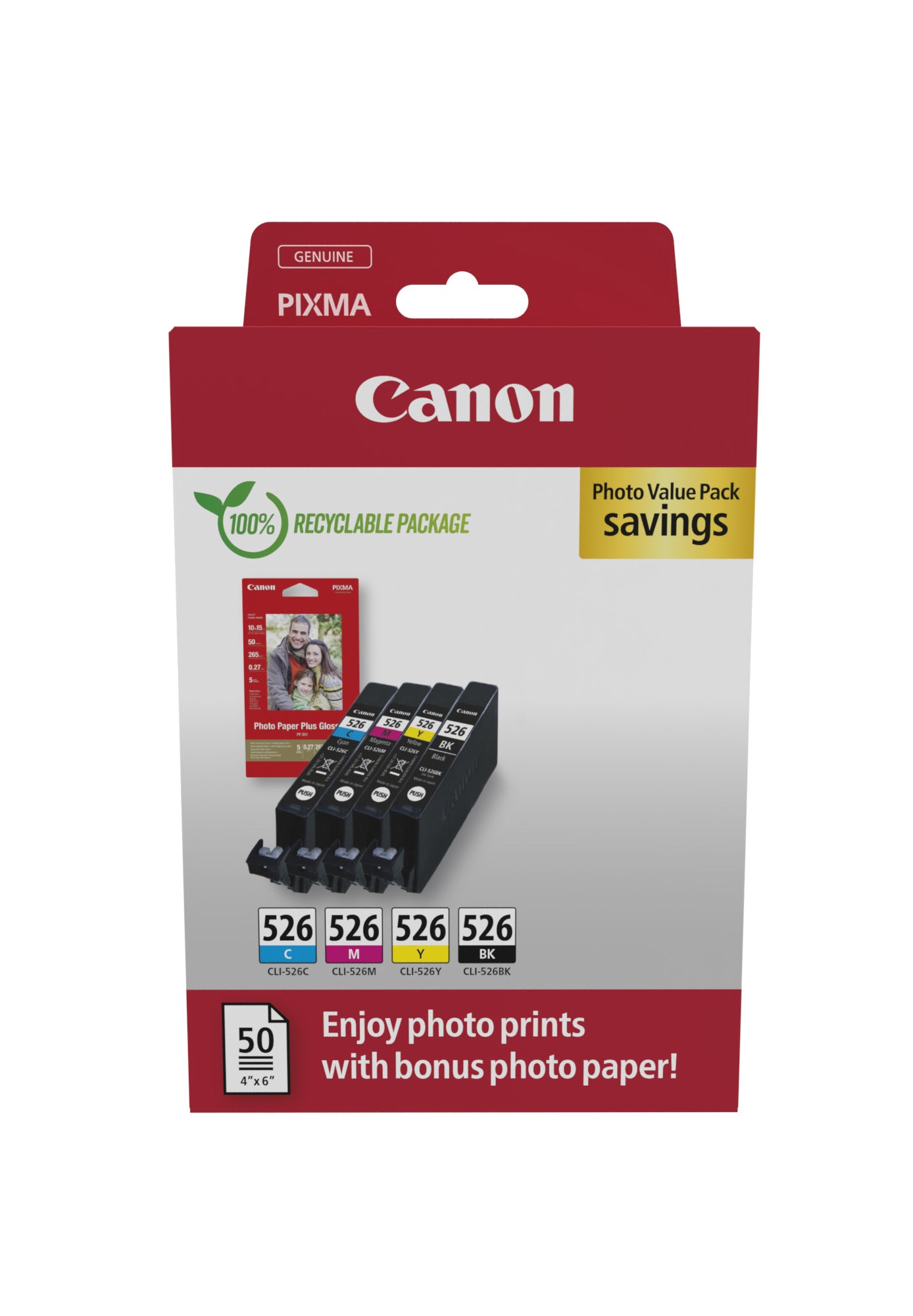 CANON CLI-526 Ink Cartridge C/M/Y/BK PHOTO VALUE BL