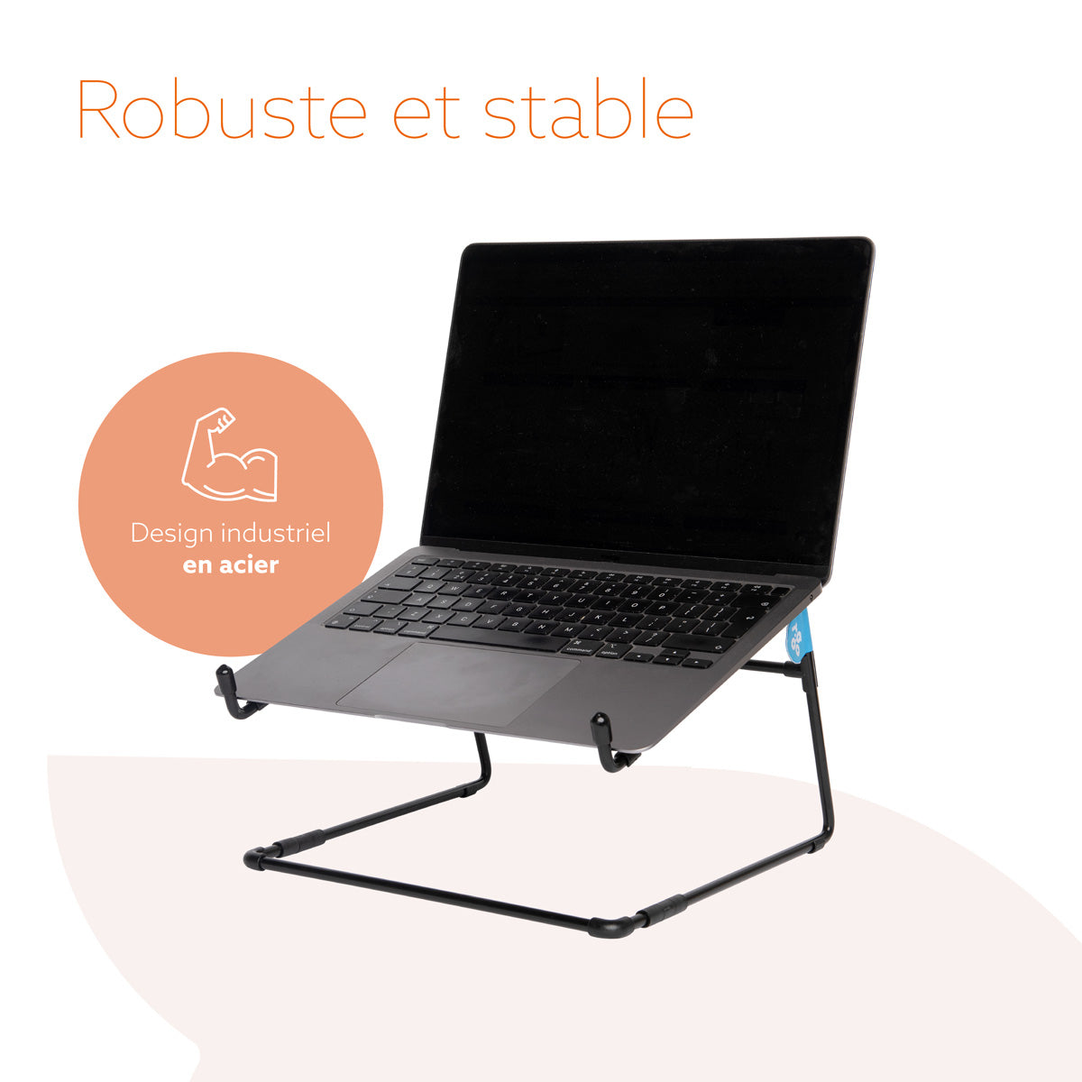 R-GO TOOLS Support pour PC portable Steel Office, noir