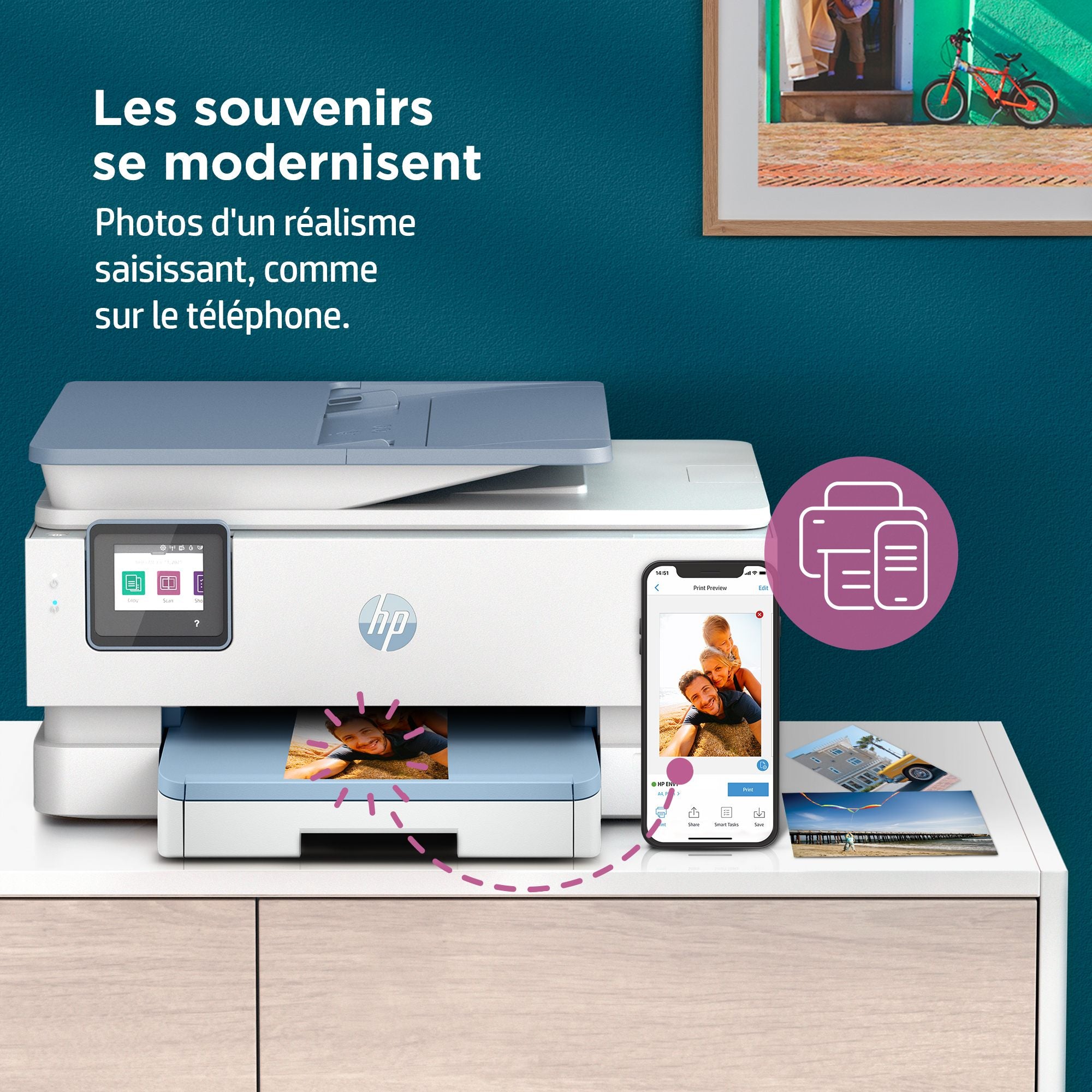 HP ENVY Inspire 7921e All-in-One MFP colour inkjet 216x297mm A4 13ppm Copy 15ppm Print 125sheets USB Wi-Fi Bluetooth surf blue