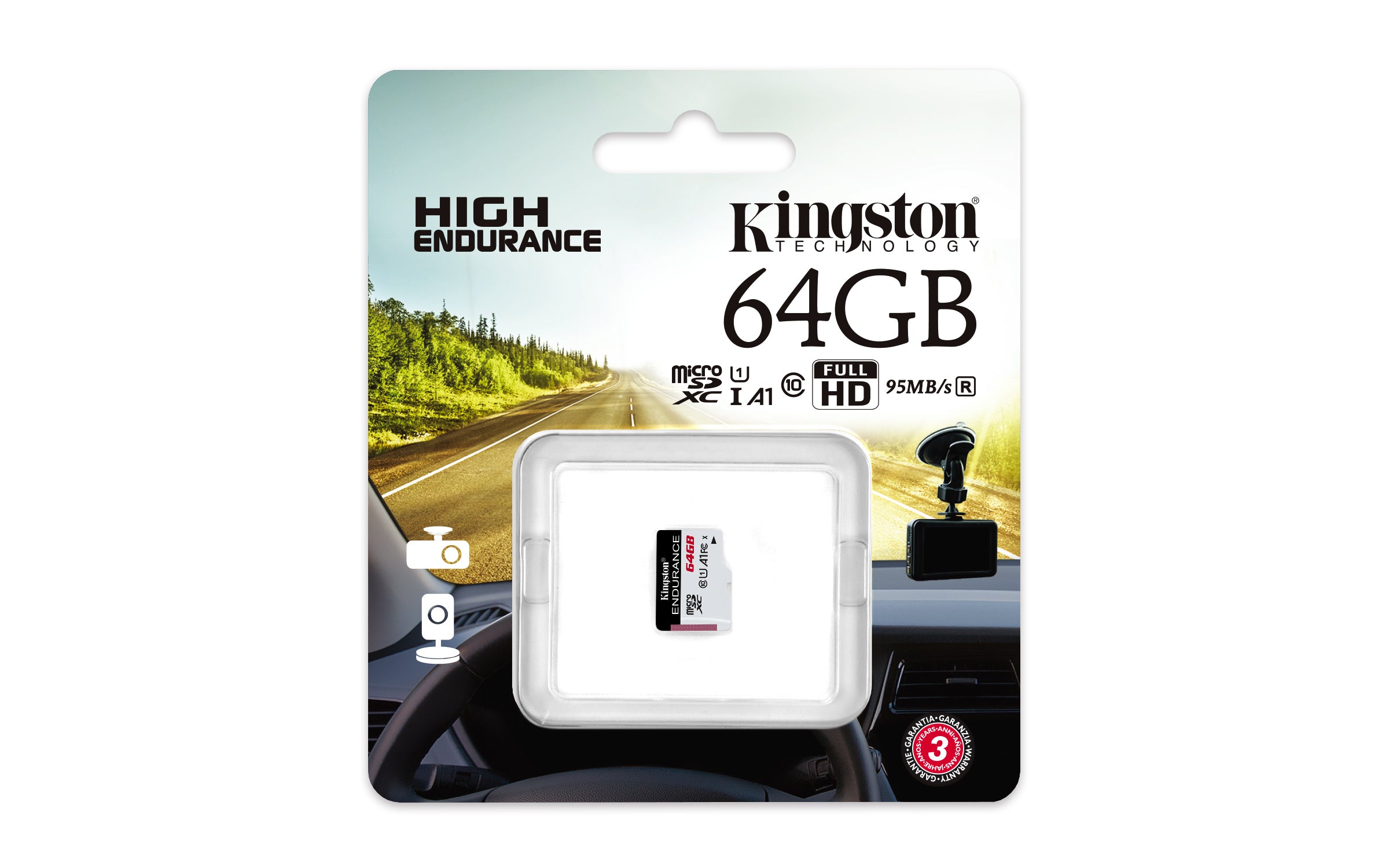 KINGSTON 64Go microSDXC Endurance 95R/45W C10 A1 UHS-I Card Only