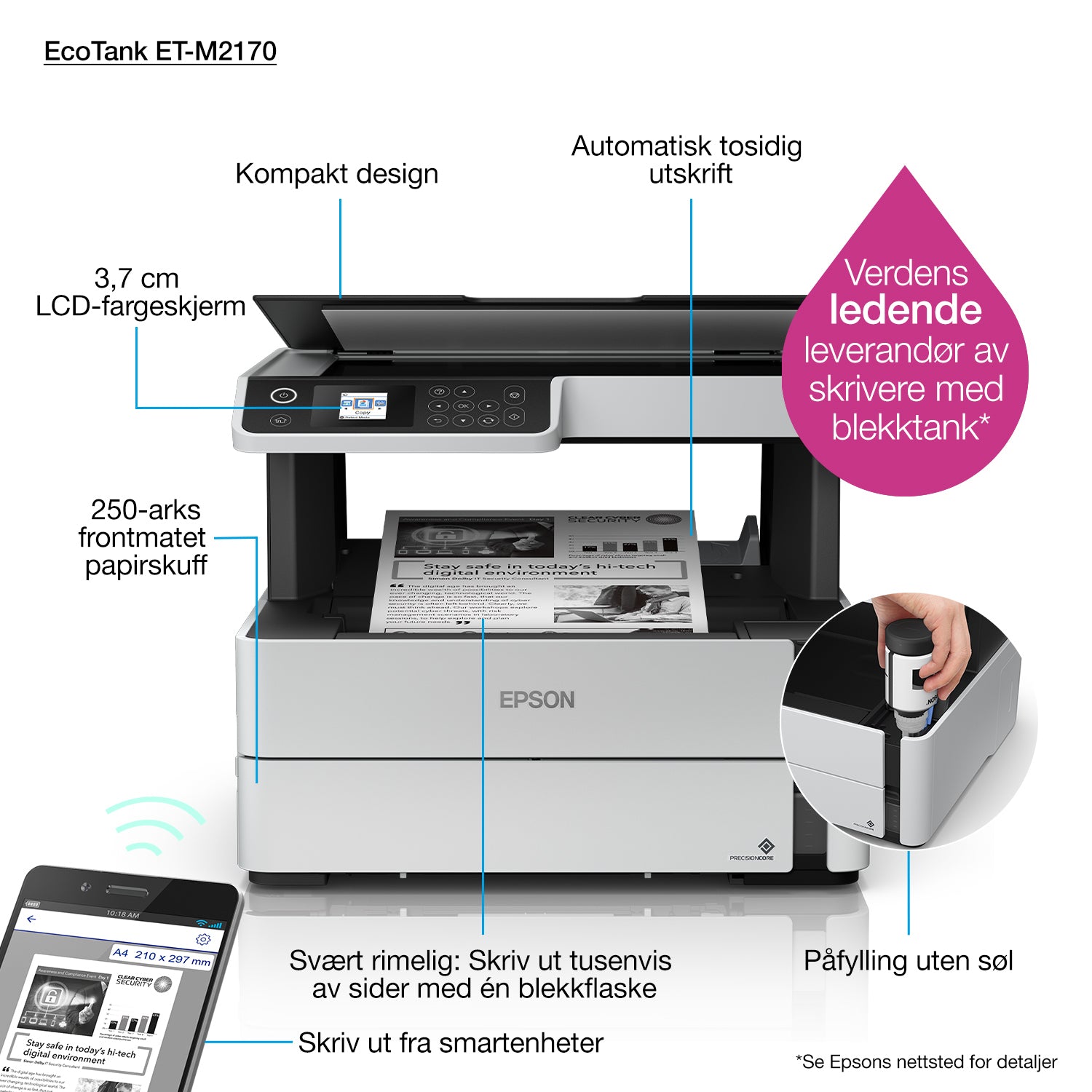 Imprimante Multifonction Epson C11CH43401 20 ppm WIFI