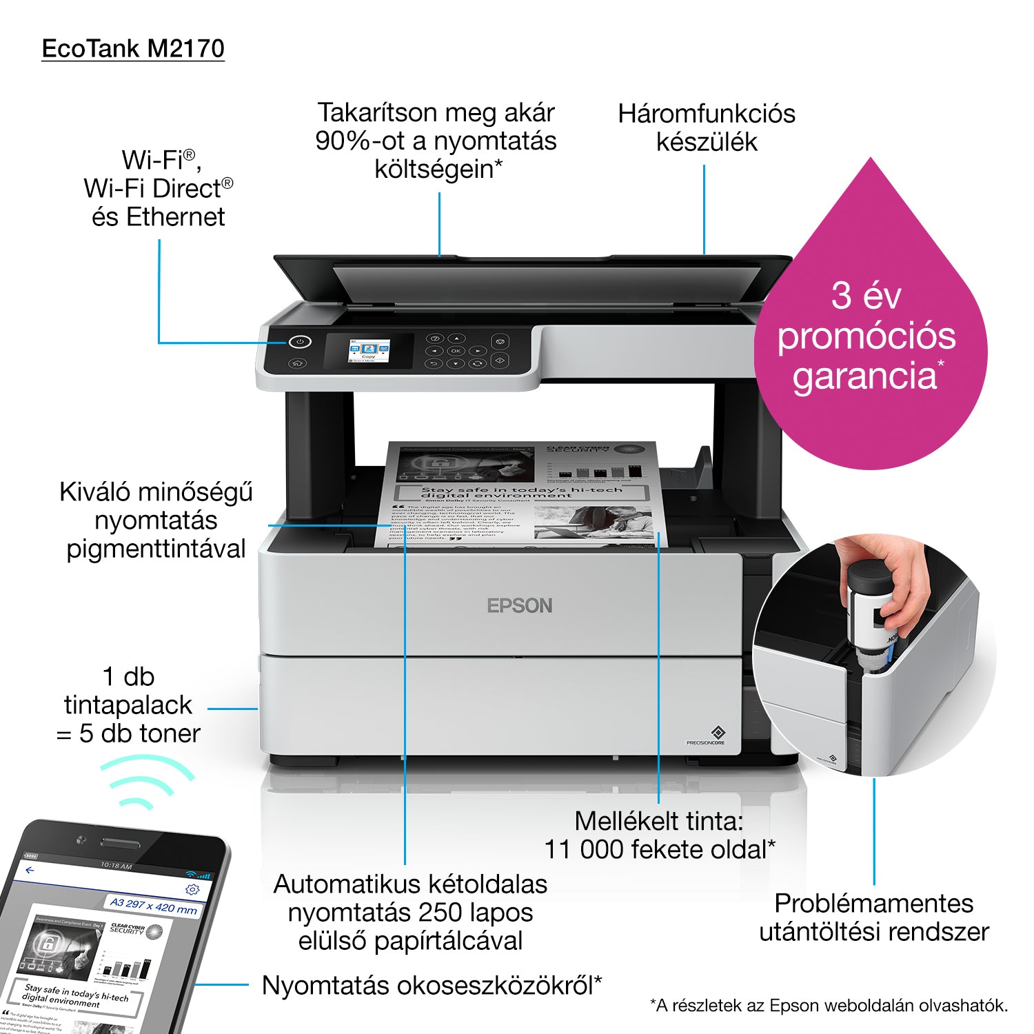 Imprimante Multifonction Epson C11CH43401 20 ppm WIFI