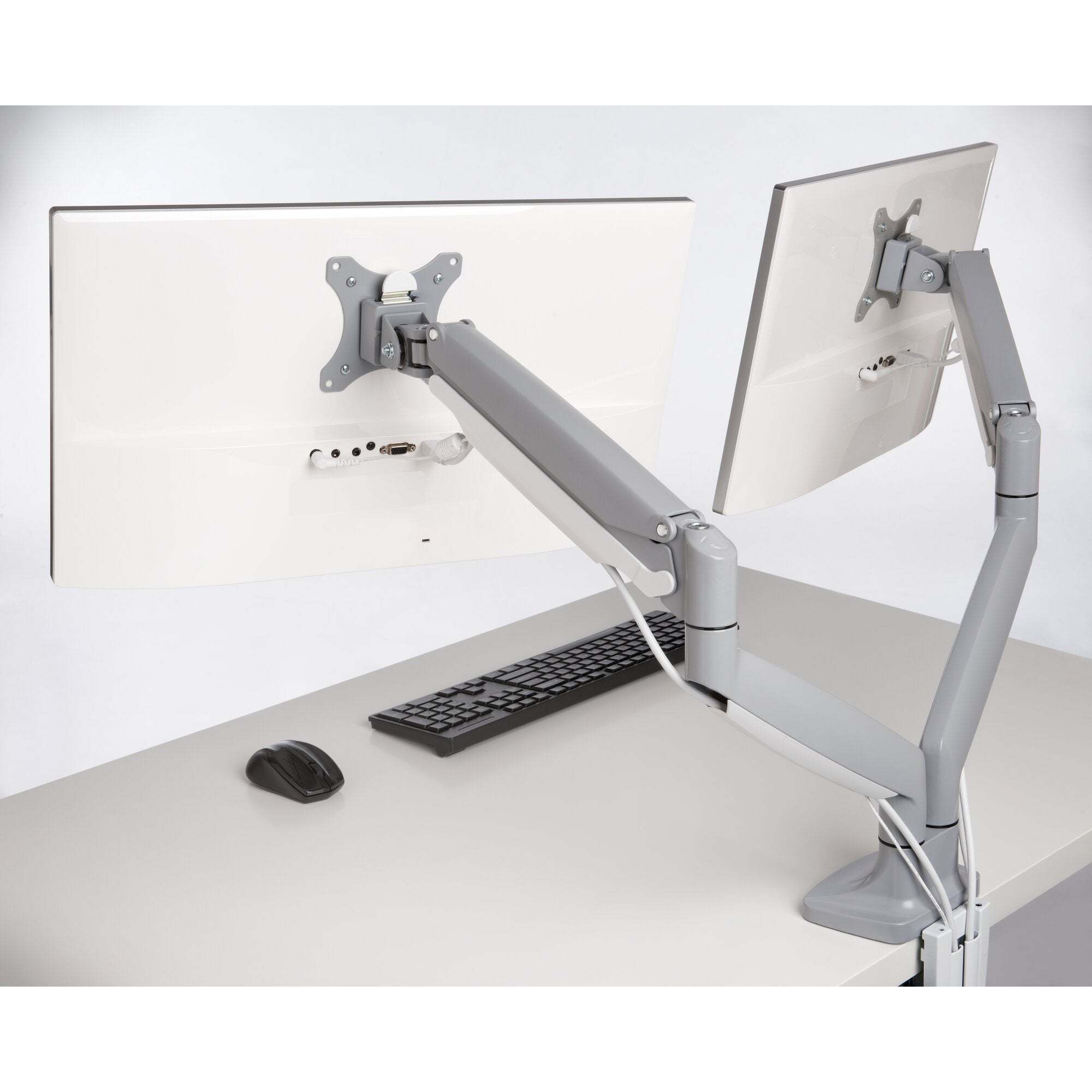 One-touch Height Adjust dual monitor arm