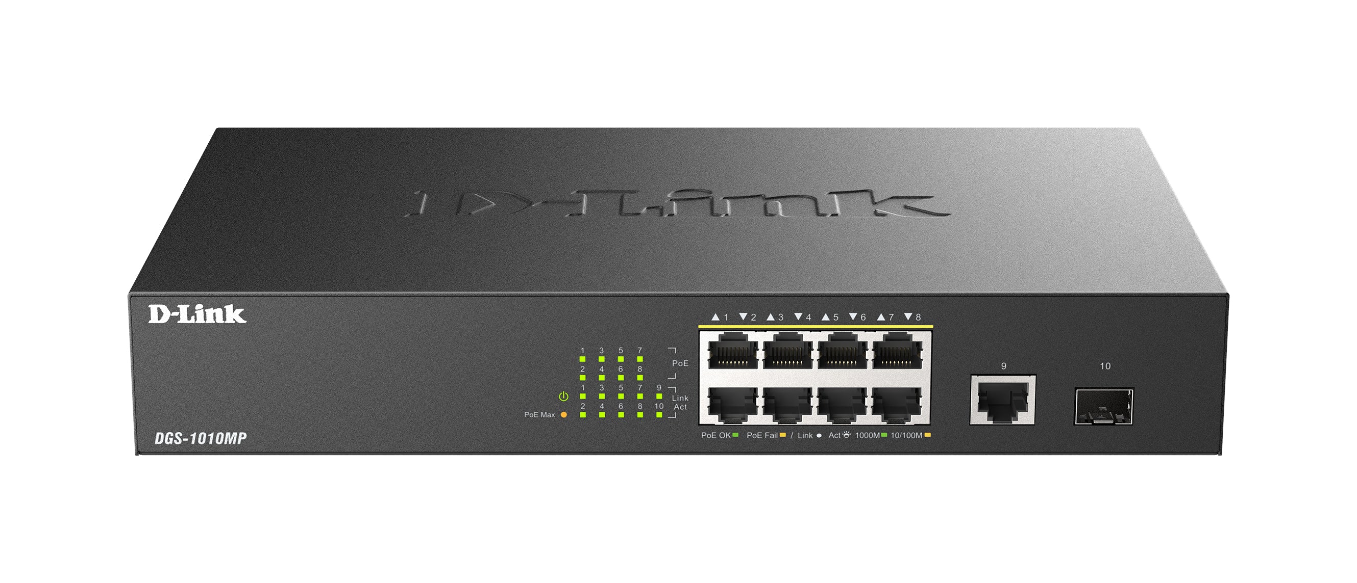 D-LINK 8 Gigabit PoE/PoE+ ports And 1 Gigabit port And 1 SFP port Metallic 125W PoE budget