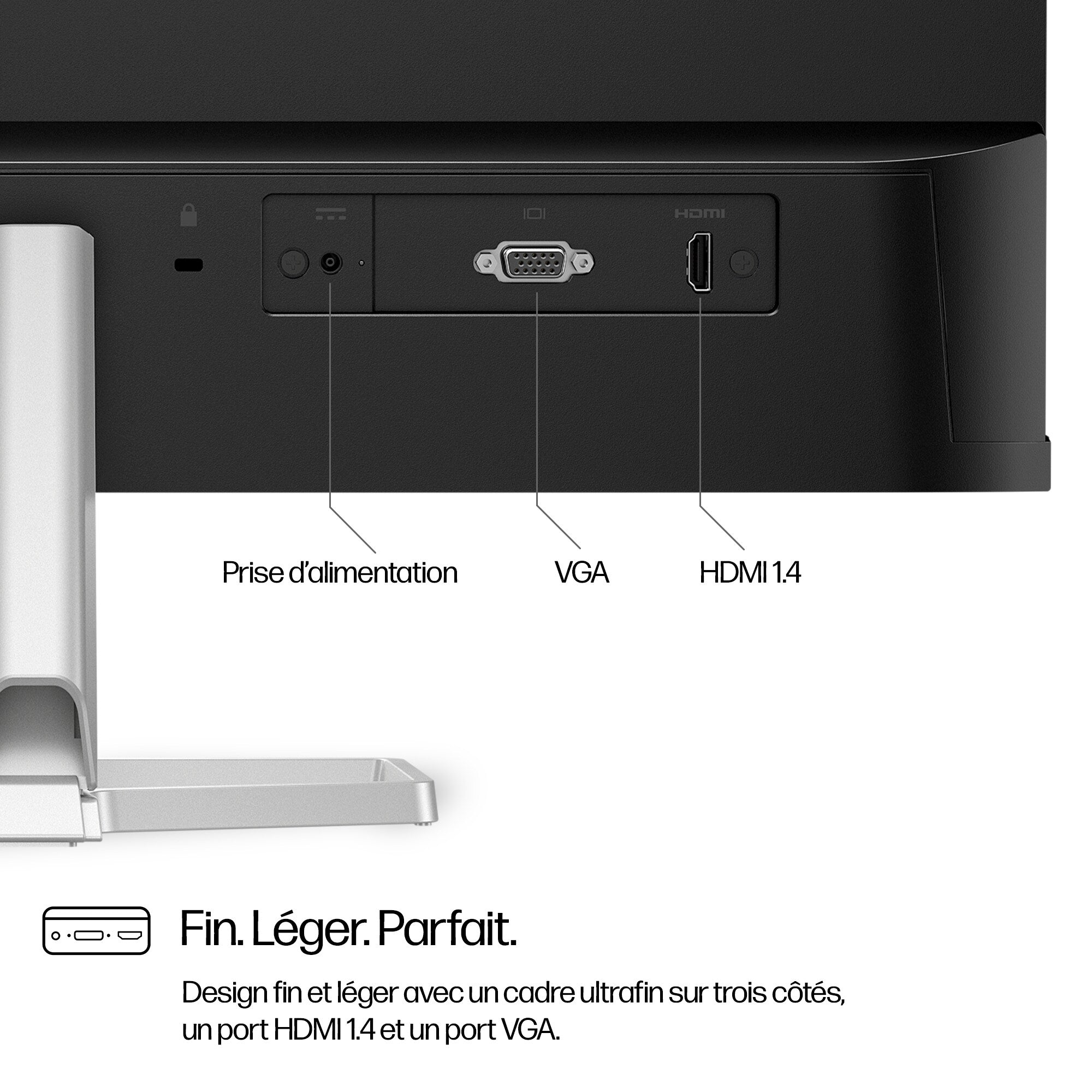 "HP Series 5 23.8 inch FHD Monitor - 524sf écran plat de PC 60,5 cm (23.8"") 1920 x 1080 pixels LCD Argent"
