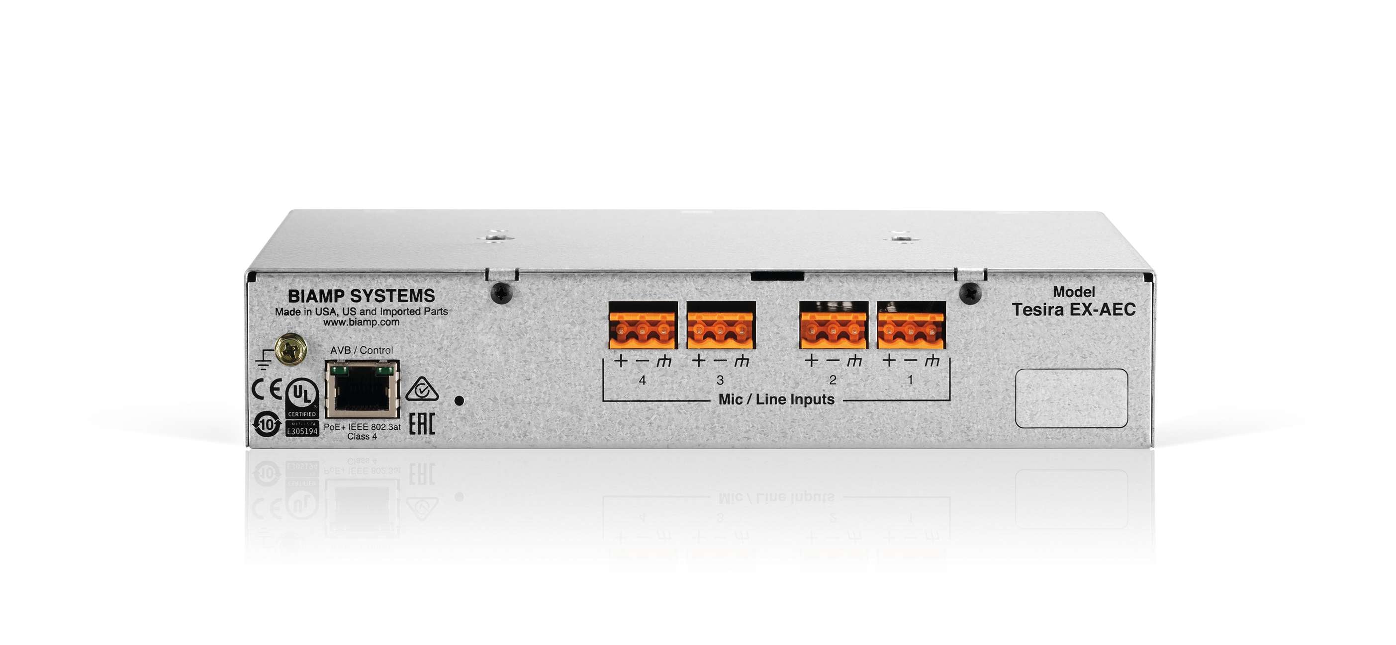 Biamp Tesira 4 channel mic/line input expander with AEC and PoE+