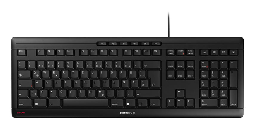 CHERRY Clavier STREAM KEYBOARD USB noir QWERTZ (DE)