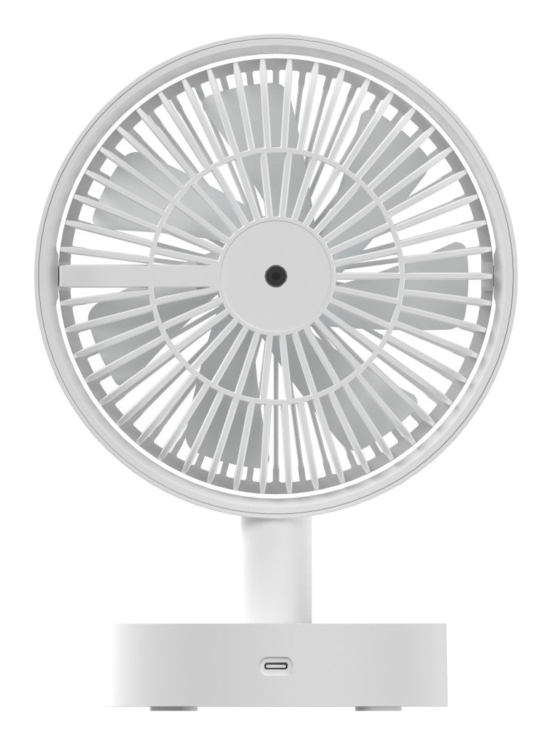 Techly IC-FAN-DSK2W Ventilateur de bureau sans fil avec 10 vitesses et oscillation