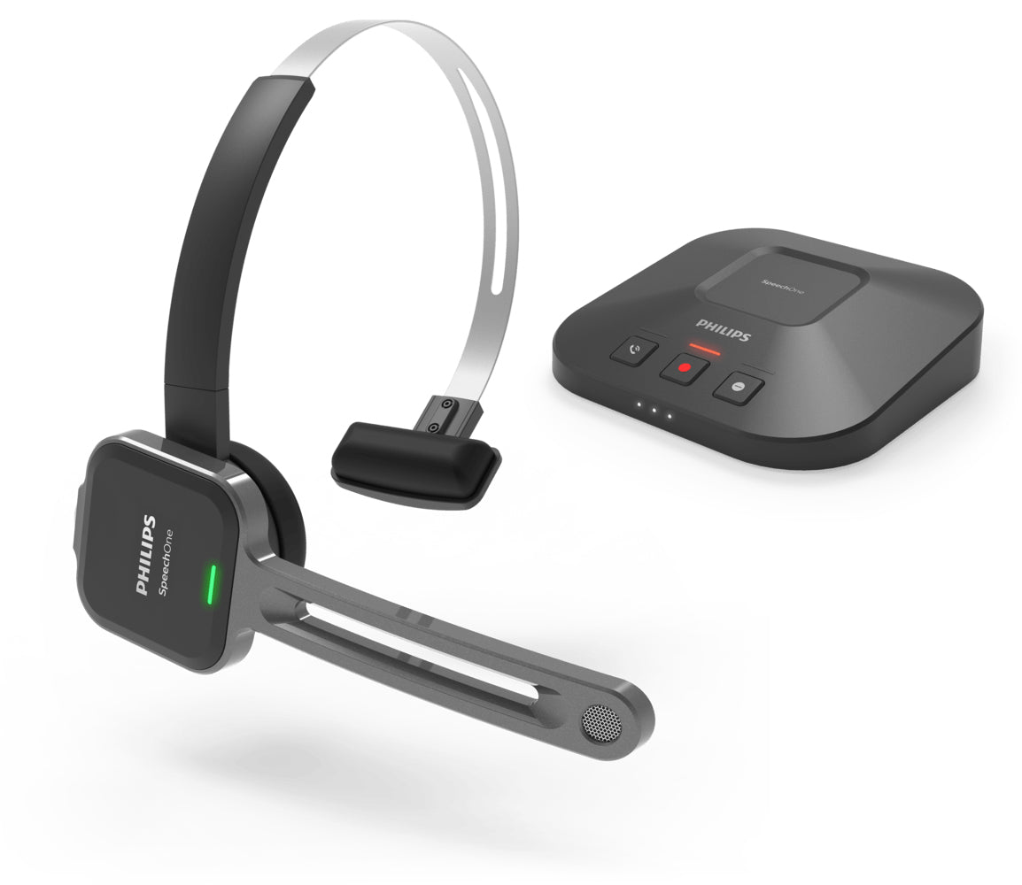 PHILIPS SpeechOne PSM6300 - Micro-casque de dictée sans fil, 8go, Portée max 5m
