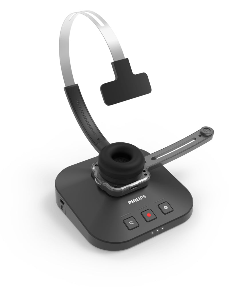 PHILIPS SpeechOne PSM6300 - Micro-casque de dictée sans fil, 8go, Portée max 5m
