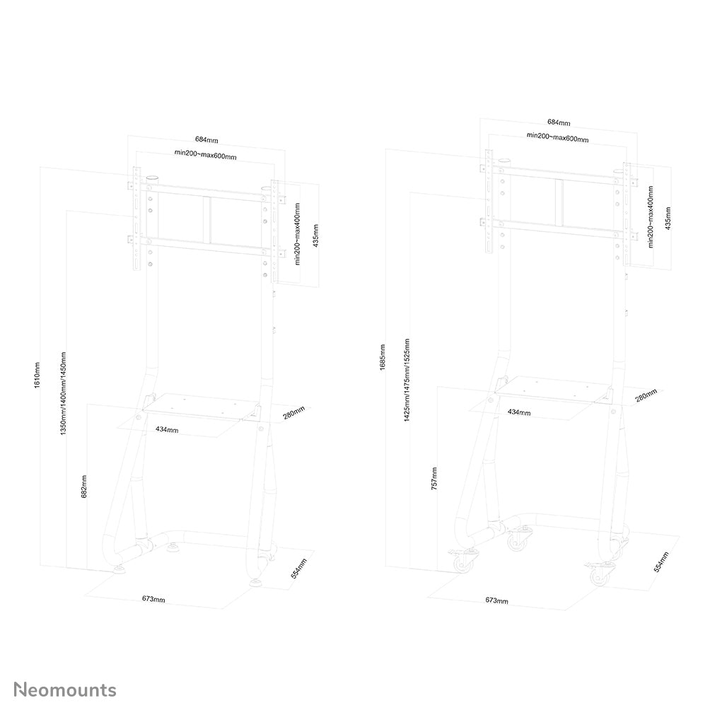 Mobile Flat Screen Floor Stand stand+tr