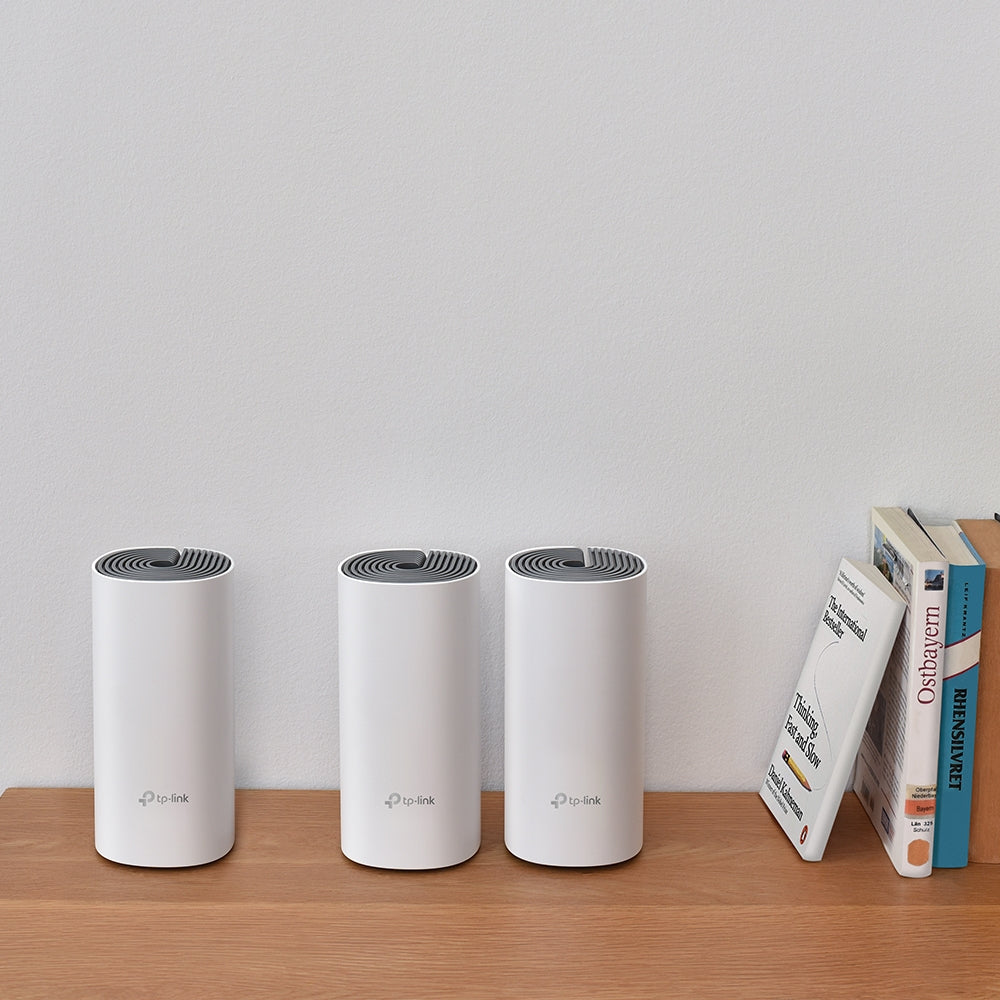 TP-LINK AC1200 Whole-Home Mesh Wi-Fi System Qualcomm CPU 867Mops at 5GHz+300Mops at 2.4GHz 2 10/100Mops Ports 2 internal antennas