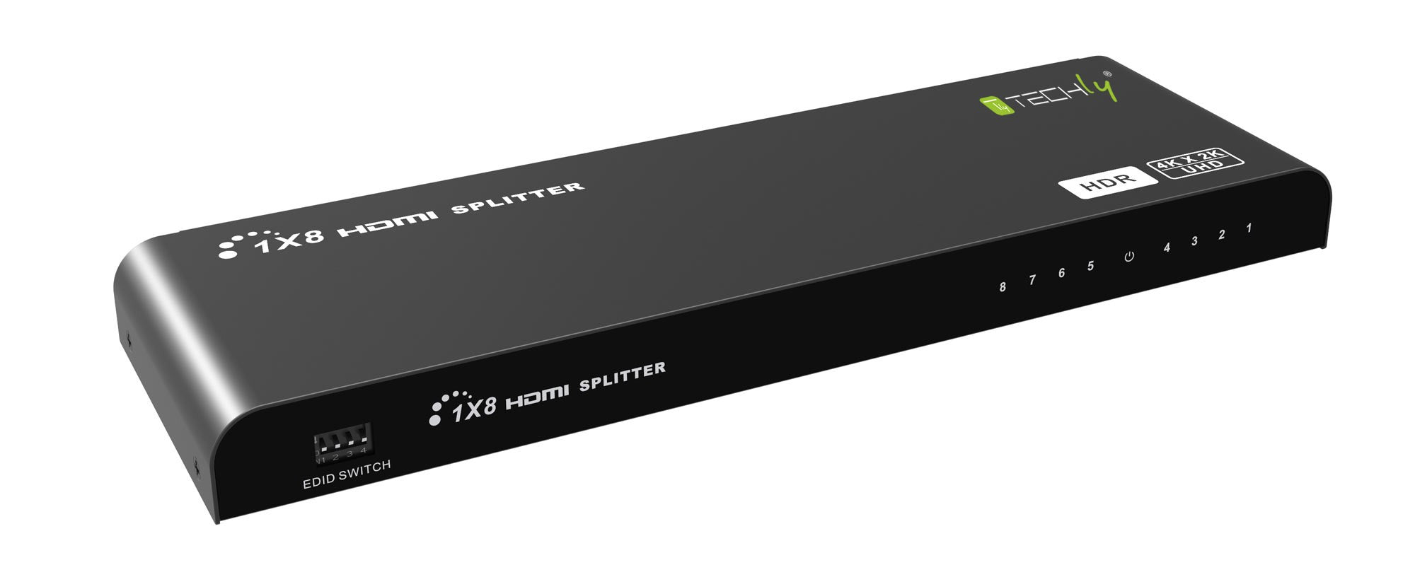 Techly IDATA HDMI2-4K8HDR Répartiteur HDMI 2.0 4K@60Hz 1x8 Actif HDR EDID