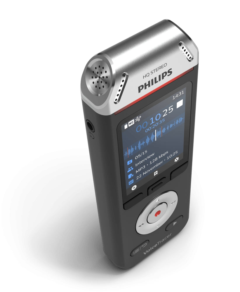PHILIPS Dictaphone VoiceTracer DVT2110 : Optimisé pour les interviews 8Go, 2 Mic