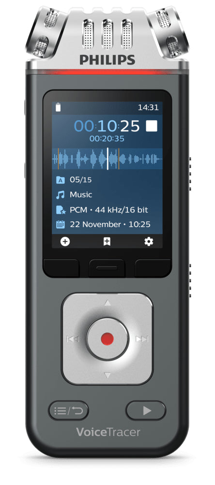 PHILIPS Dictaphone VoiceTracer DVT7110 : Optimisé pour les vidéos 8Go, 3 Mic