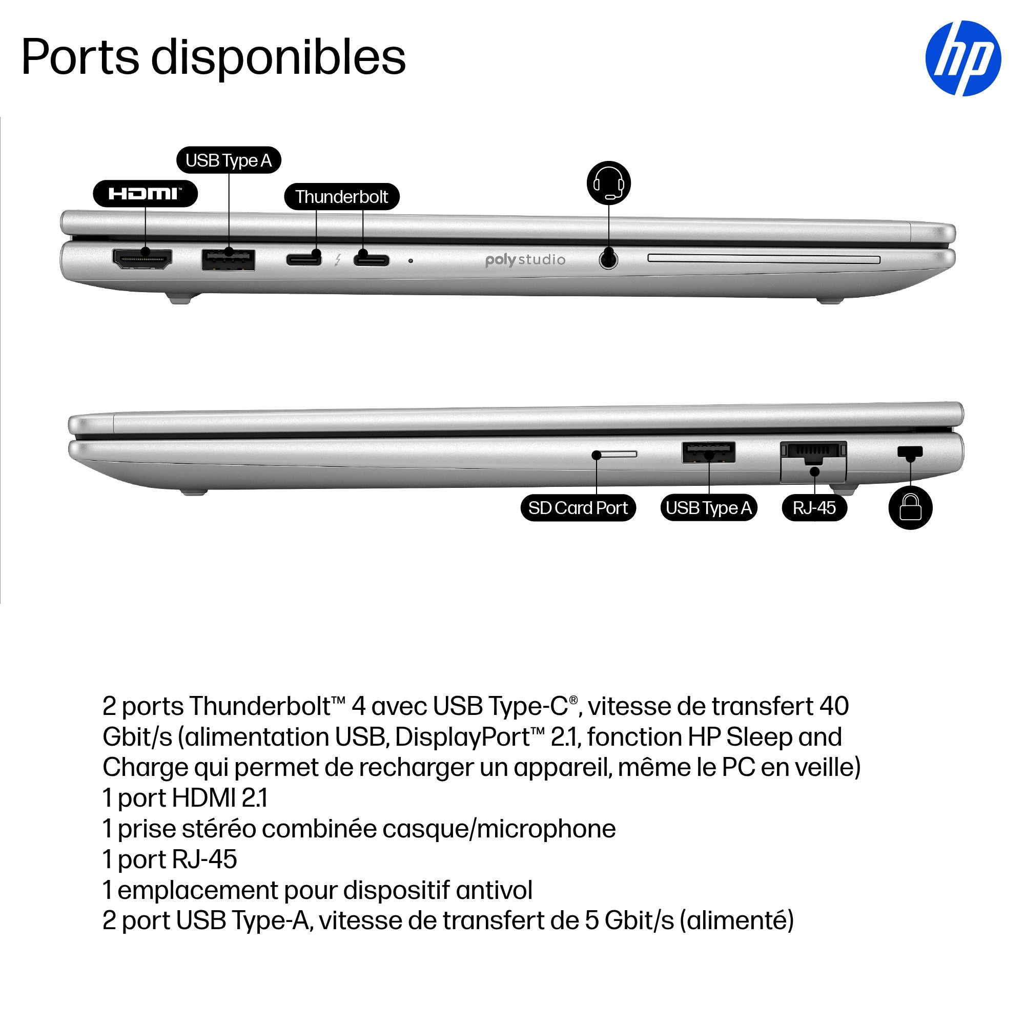 HP EliteBook 6 G1i IA Nouvelle génération Intel Core Ultra 7 255U 13.3p WUXGA 32Go 1To SSD UMA W11P Copilot + PC 1/1/0