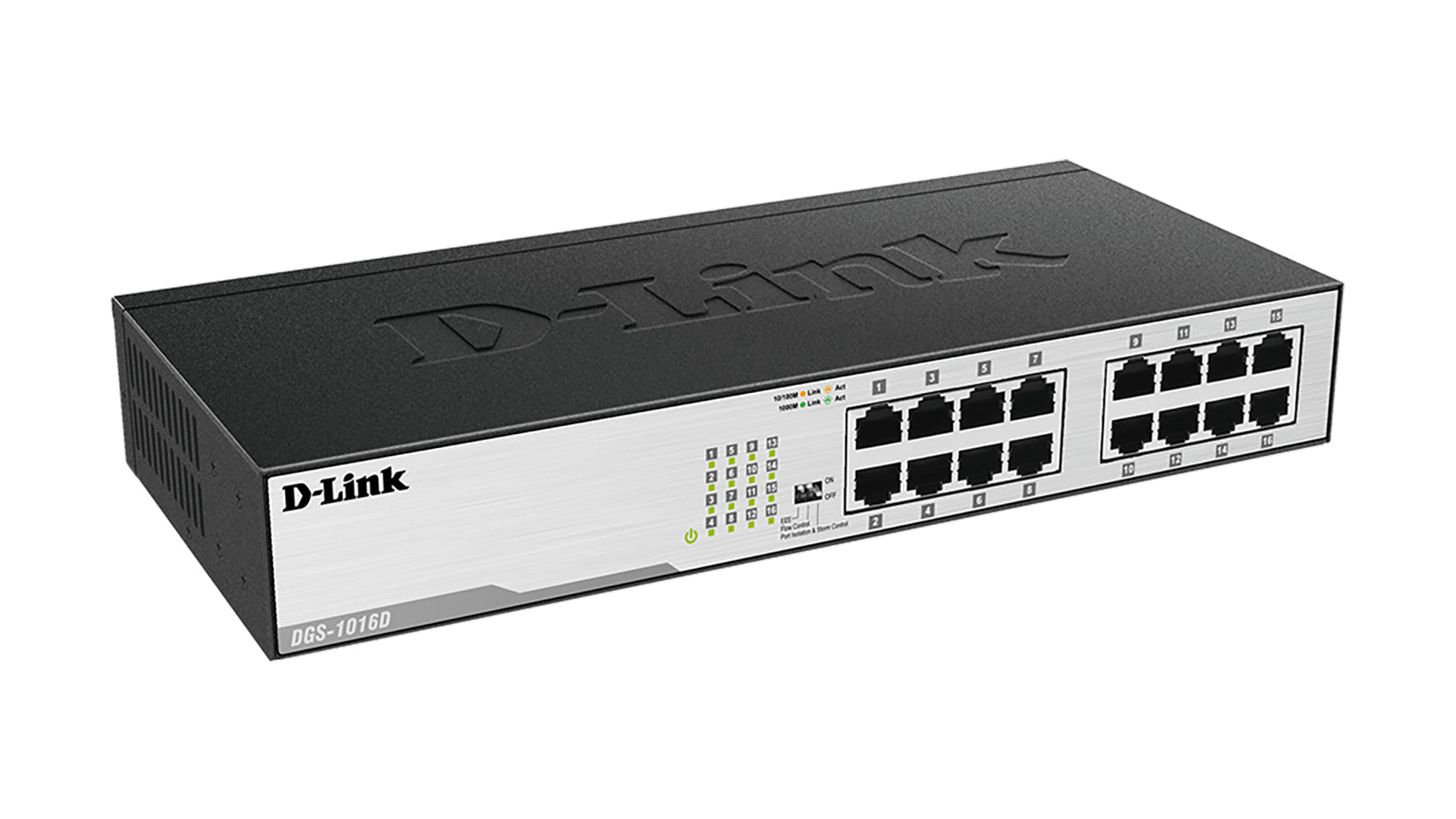 D-LINK SWITCH 16 PORTS 10/100/1000 MBPS RACKABLE - NON MANAGEABLE