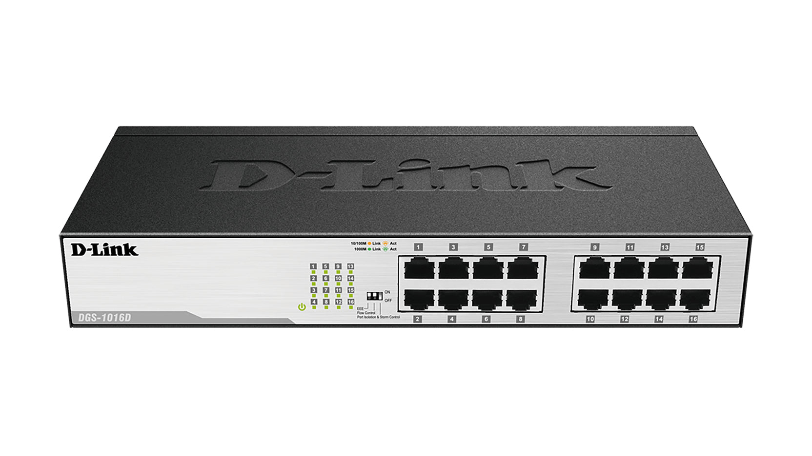 D-LINK SWITCH 16 PORTS 10/100/1000 MBPS RACKABLE - NON MANAGEABLE