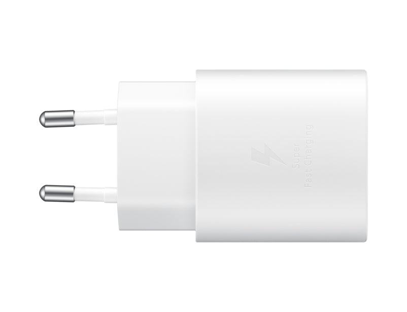 Samsung - Chargeur Secteur, Adaptateur USB Type C Fast Charge 25W & Câble USB Type C - Blanc (Emballage Original)