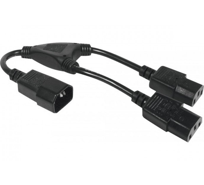 Rallonge électrique en "Y" 1 x C14 / 2 x C13 - 0,4 m