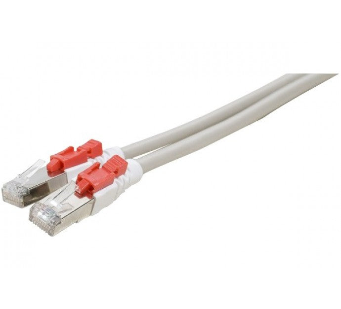 Cordon RJ45 catégorie 6A S/FTP à verrouillage gris - 2 m
