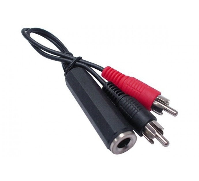Adaptateur Jack 6.35 mm vers 2 x RCAM - 0,10 m