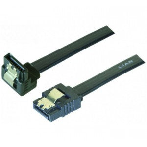 Câble sata 6GB/s coudé bas slim sécurisé (noir) - 75 cm