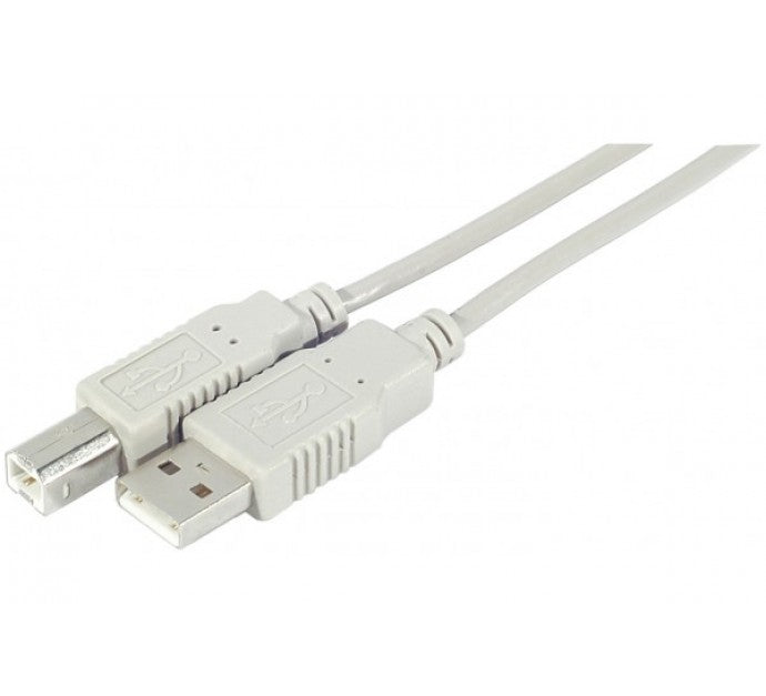 Cordon éco USB 2.0 type A /B gris - 5,0 m