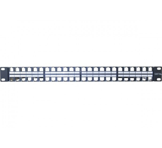 Panneau 19" 1U 48 ports STP keystone avec support câbles