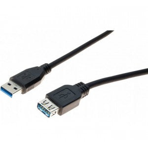 Rallonge USB 3.0 type A / A noire - 1,8 m