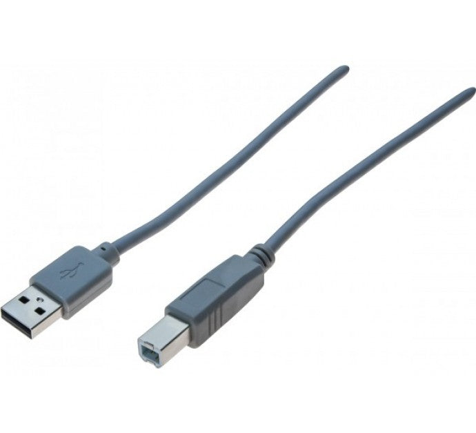 Cordon USB 2.0 A / B gris - 2 m