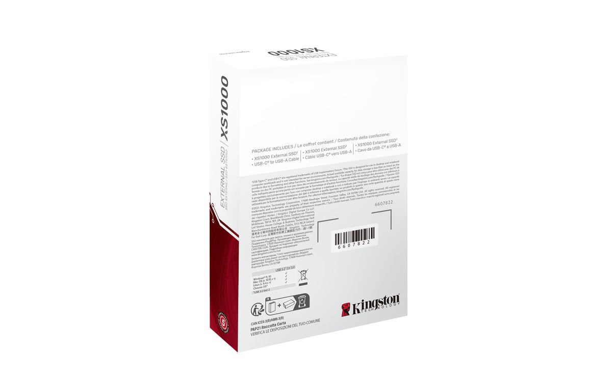 KINGSTON XS1000 1To SSD Pocket-Sized USB 3.2 Gen 2 External Solid State Drive Up to 1050Mo/s